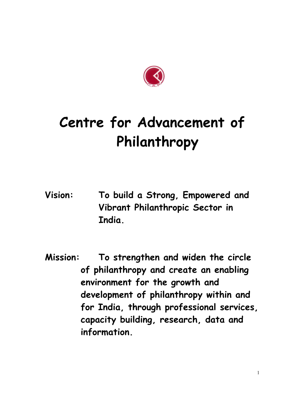 The Centre for Advancement of Philanthropy (Est
