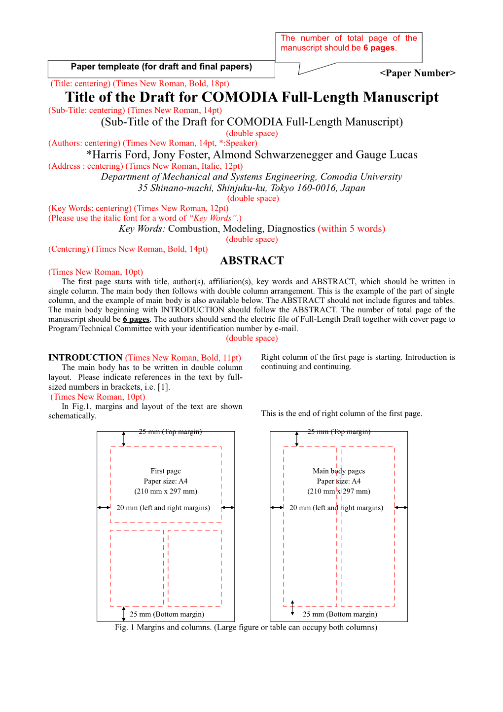 Cover Sheet for COMODIA2008