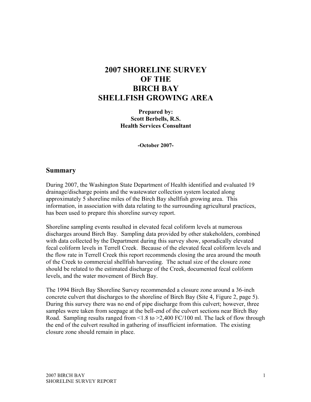 2007 Shoreline Survey