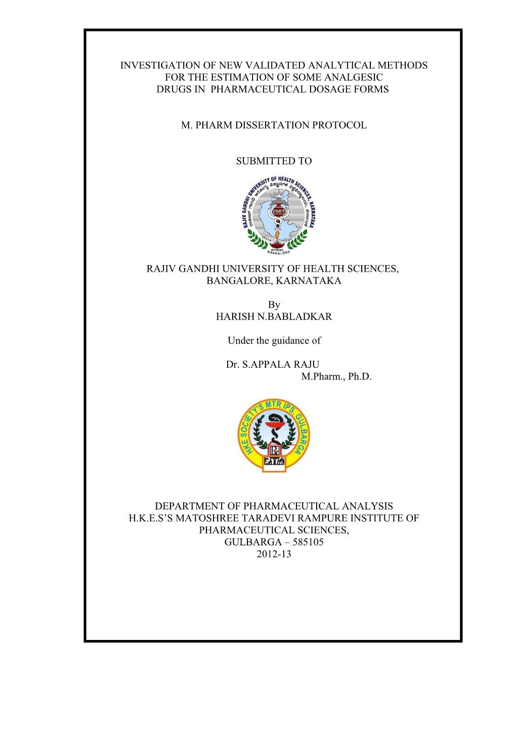 PROFORMA for REGISTRATION of SUBJECTS for Ph