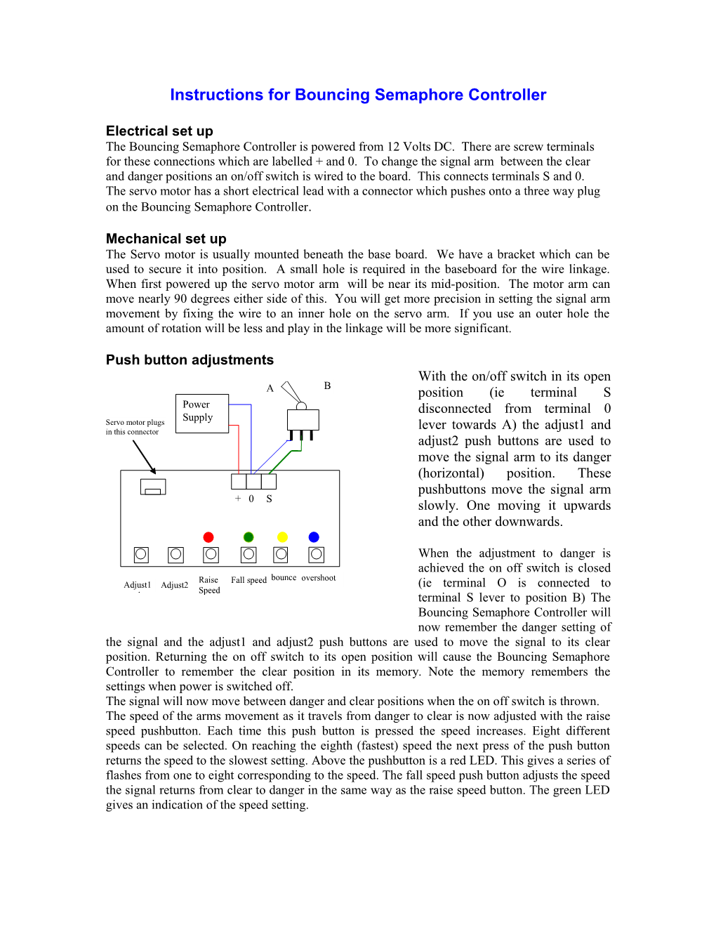 Instructions for Bouncing Semaphore Controller