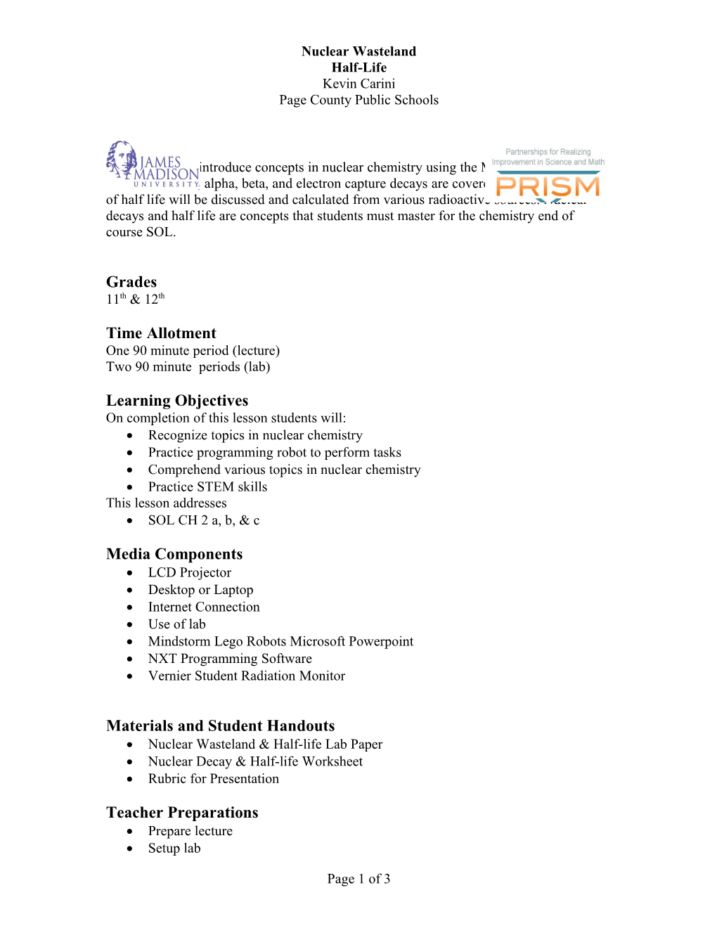 Recognize Topics in Nuclear Chemistry