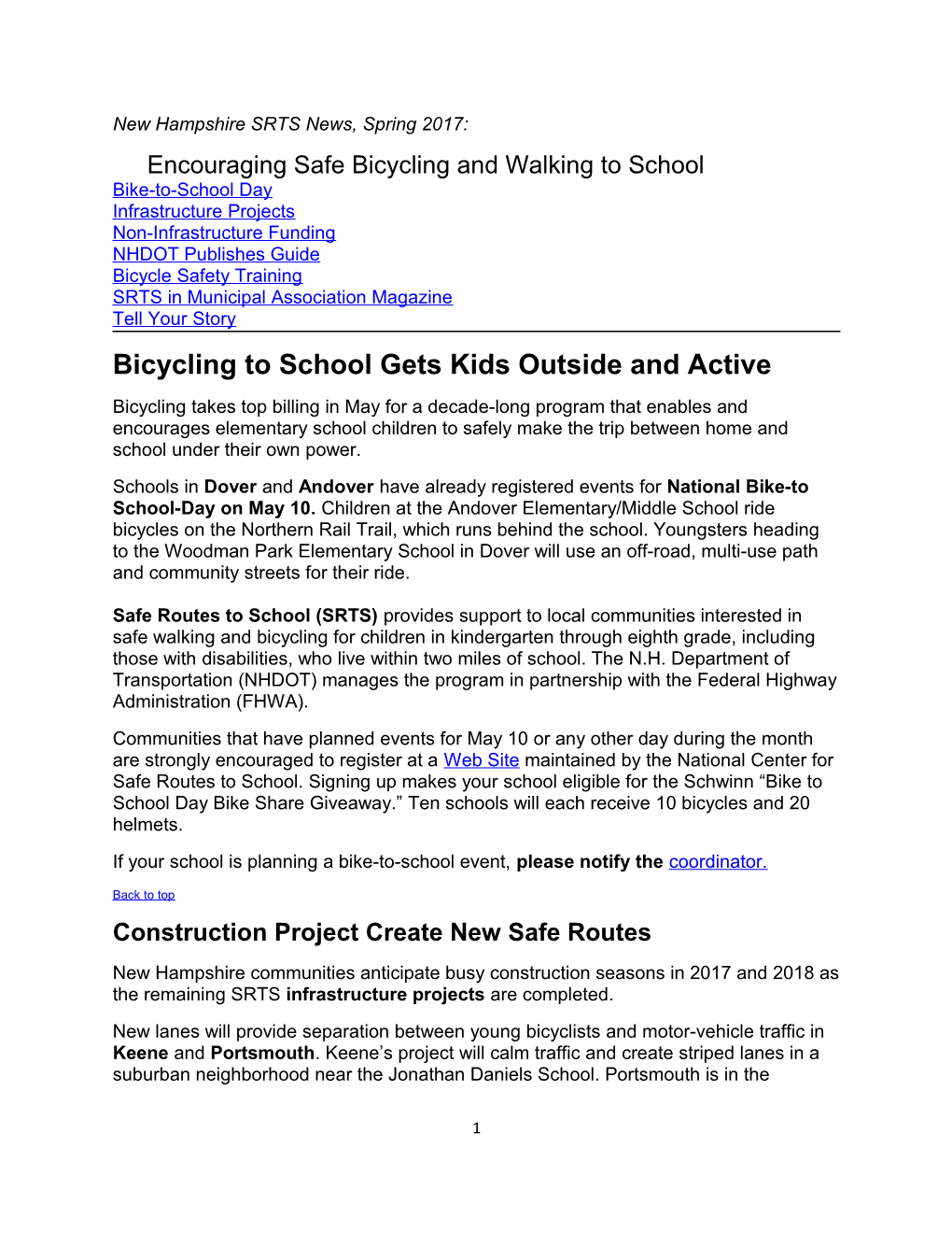 Bicycling to School Gets Kids Outside and Active