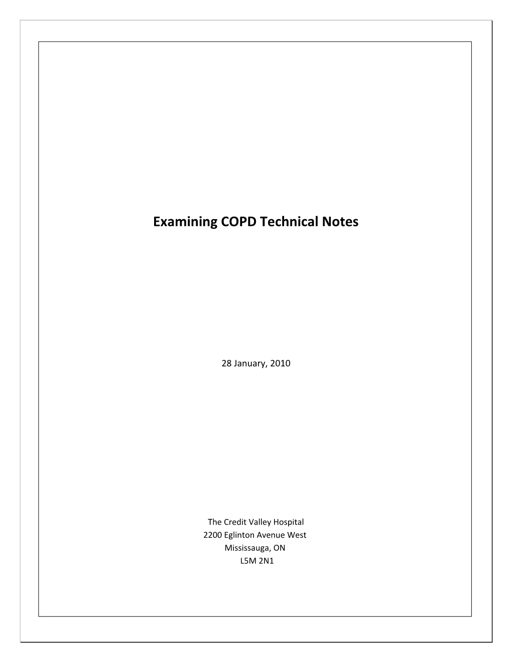 Examining COPD Technical Notes