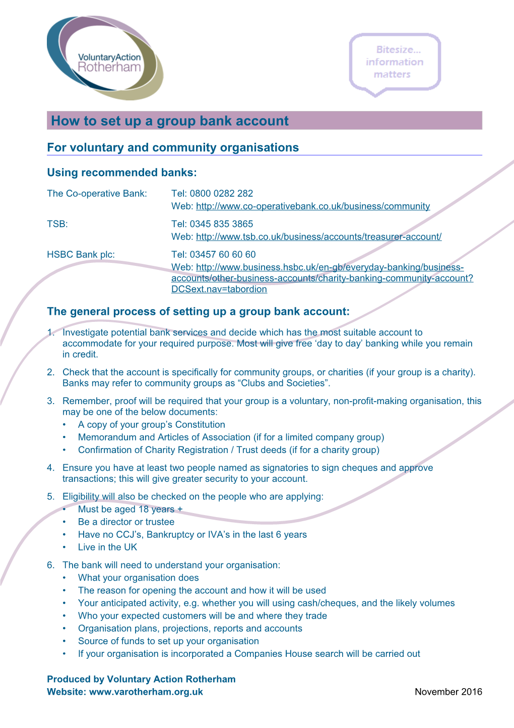 How to Set up a Group Bank Account
