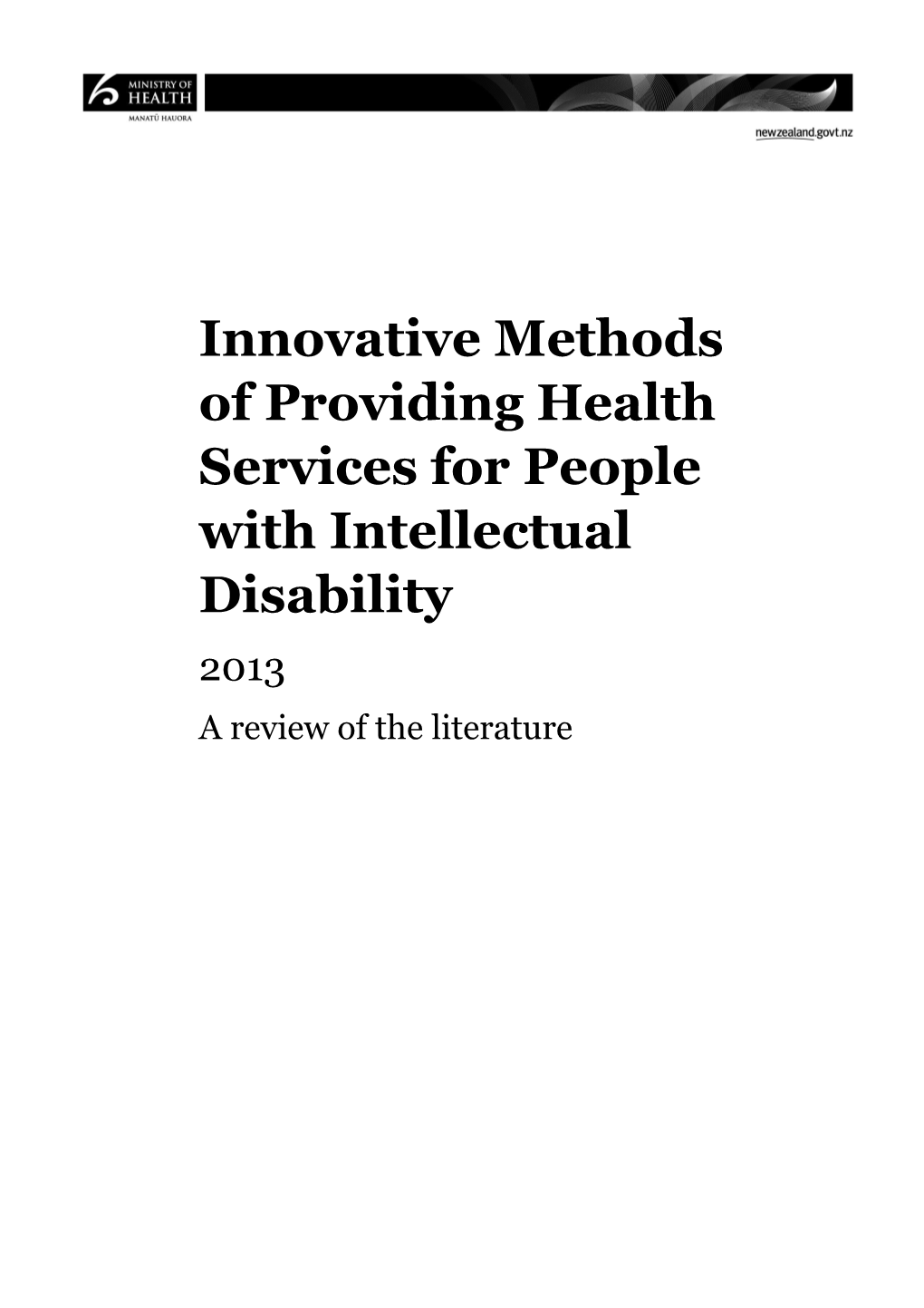 Innovative Methods of Providing Health Services for People with Intellectual Disability