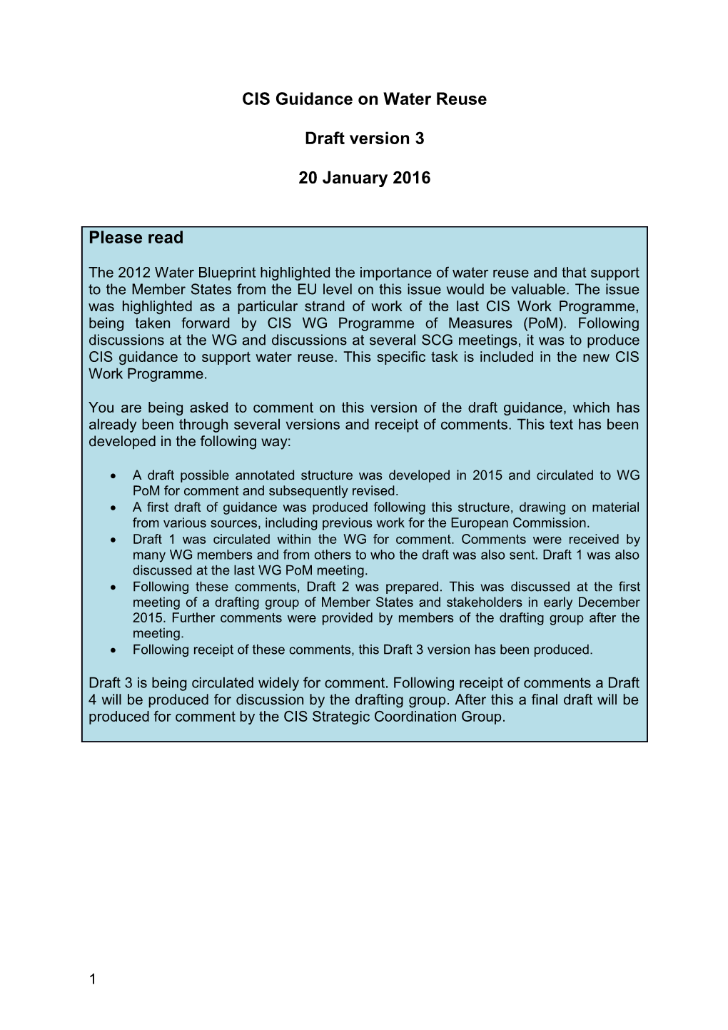 CIS Guidance on Water Reuse