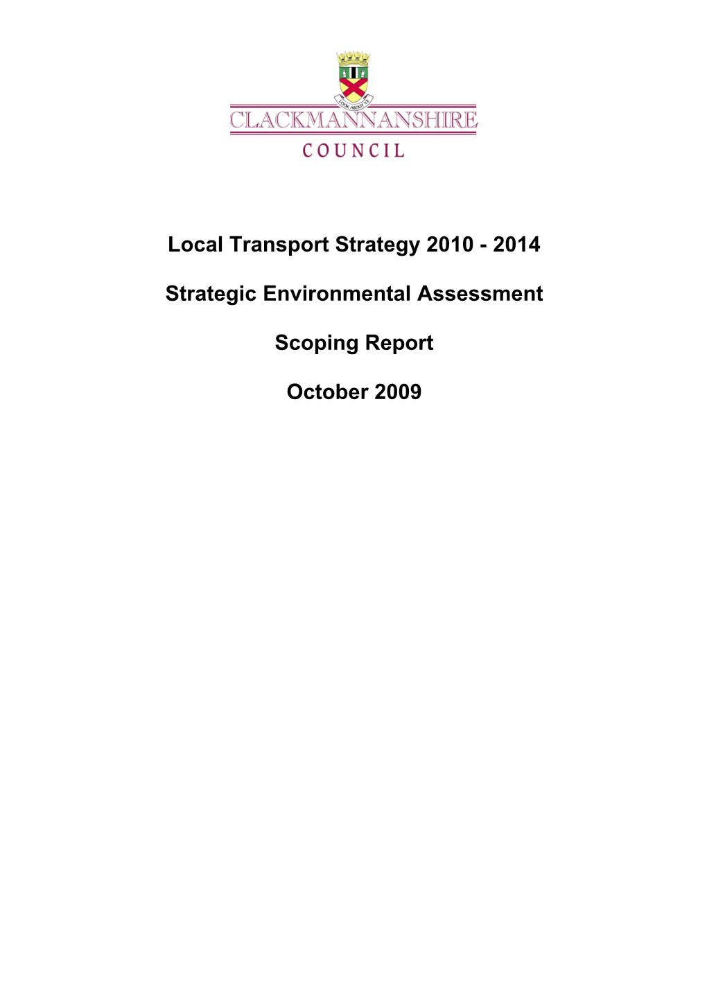 Local Transport Strategy 2010 - 2014