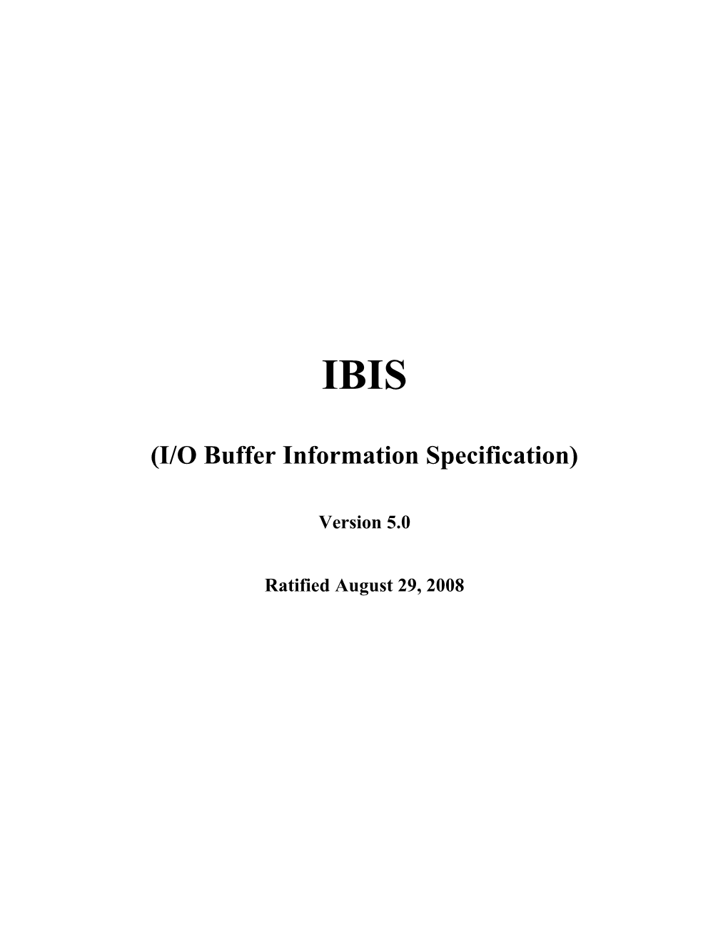 I/O Buffer Information Specification