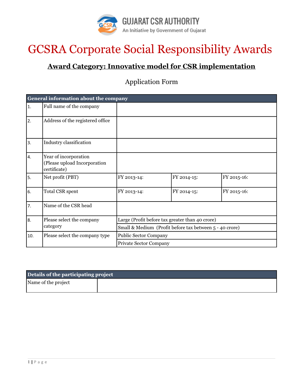 Award Category: Innovative Model for CSR Implementation
