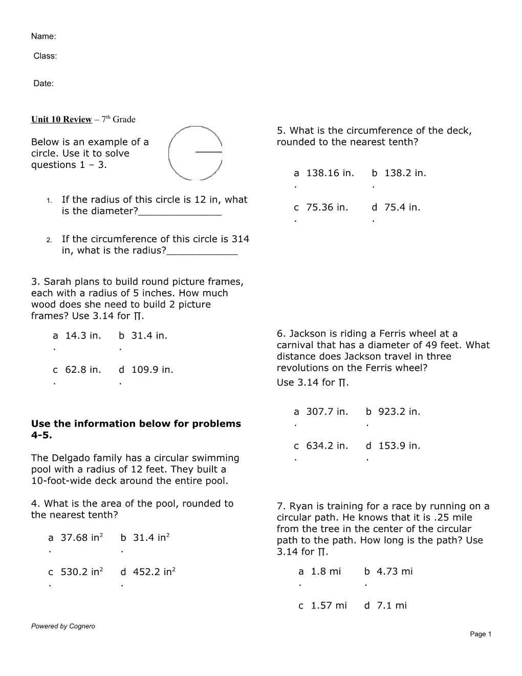 Use the Information Below for Problems 4-5