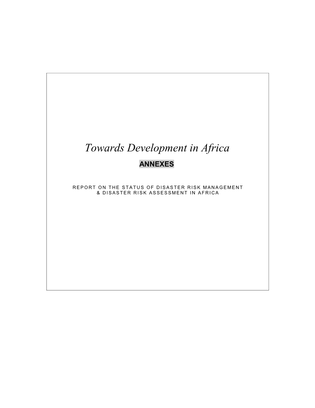 Annex a (AU-NEPAD)