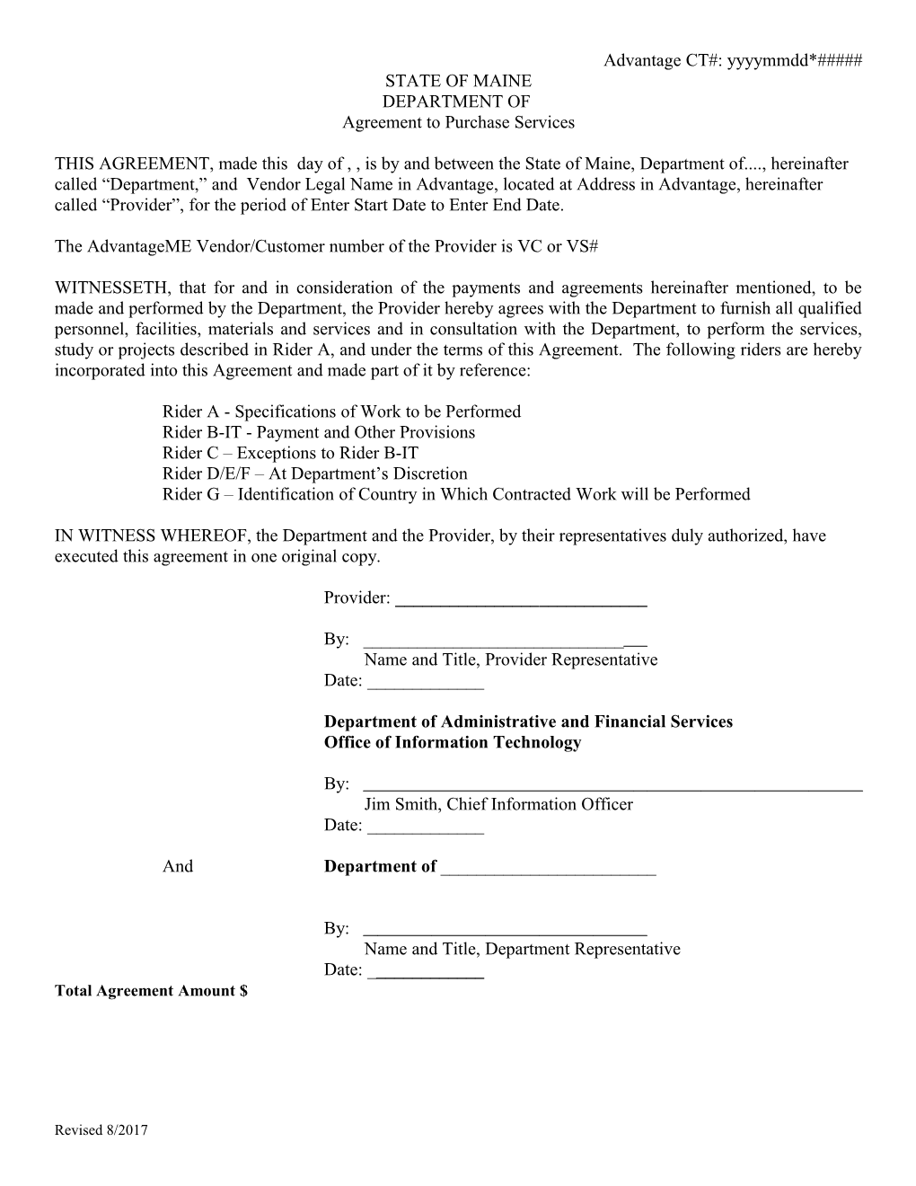 Agreement to Purchase Services (Bp54-It)