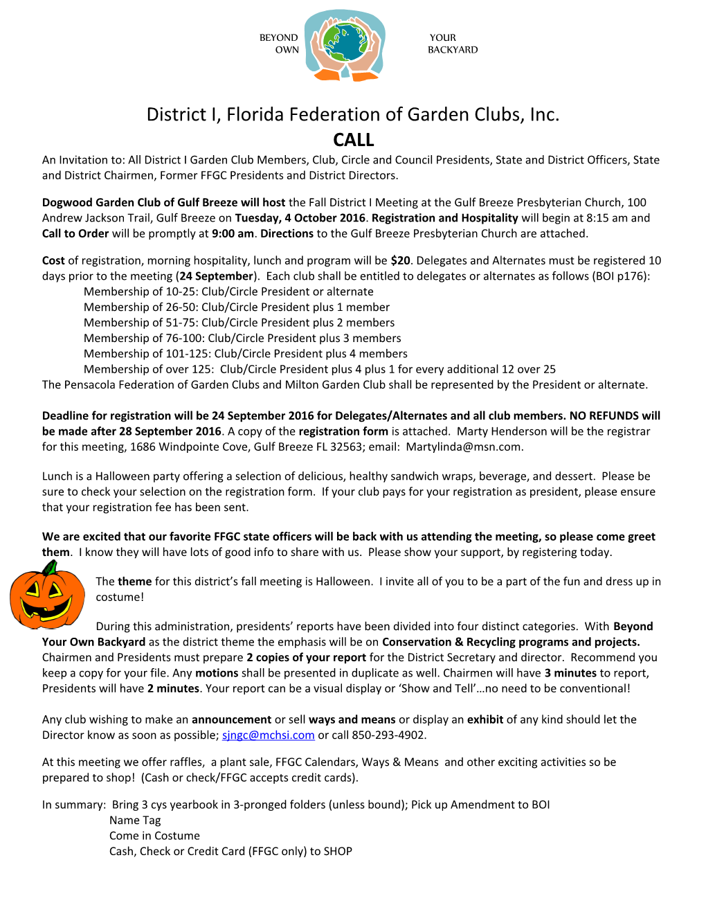 District I, Florida Federation of Garden Clubs, Inc