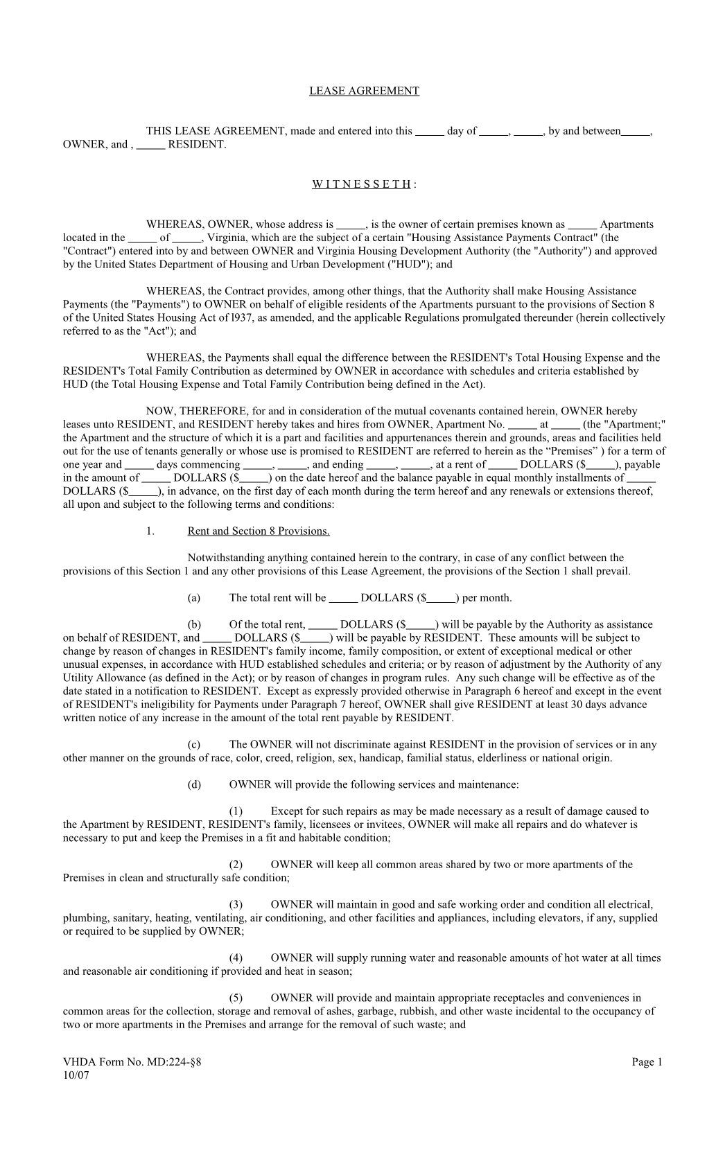 Lease Agreement (MD:224)