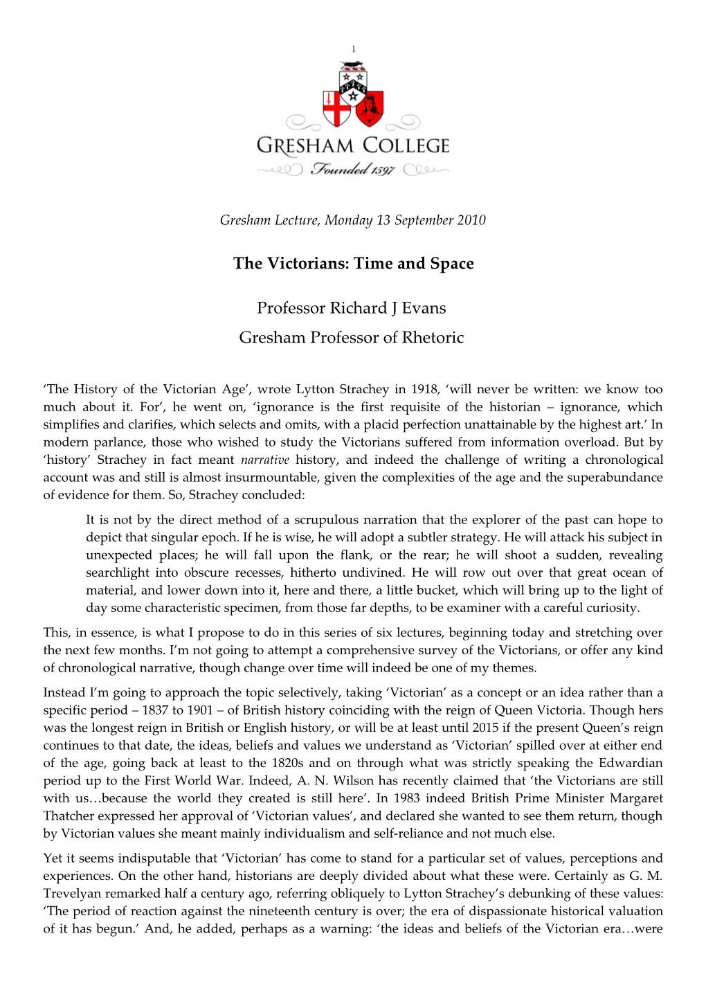 The Victorians: Time and Space