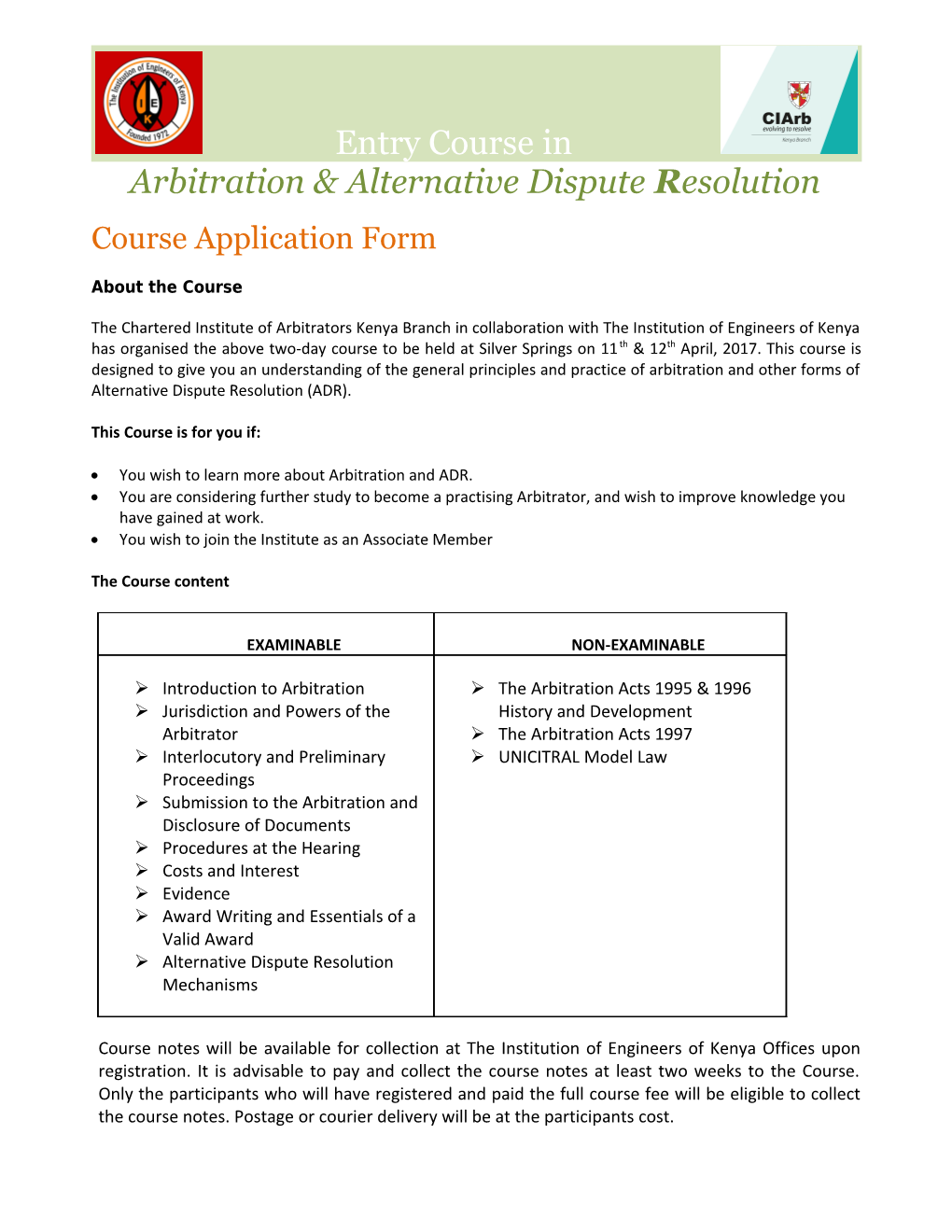 Arbitration &Alternative Dispute Resolution