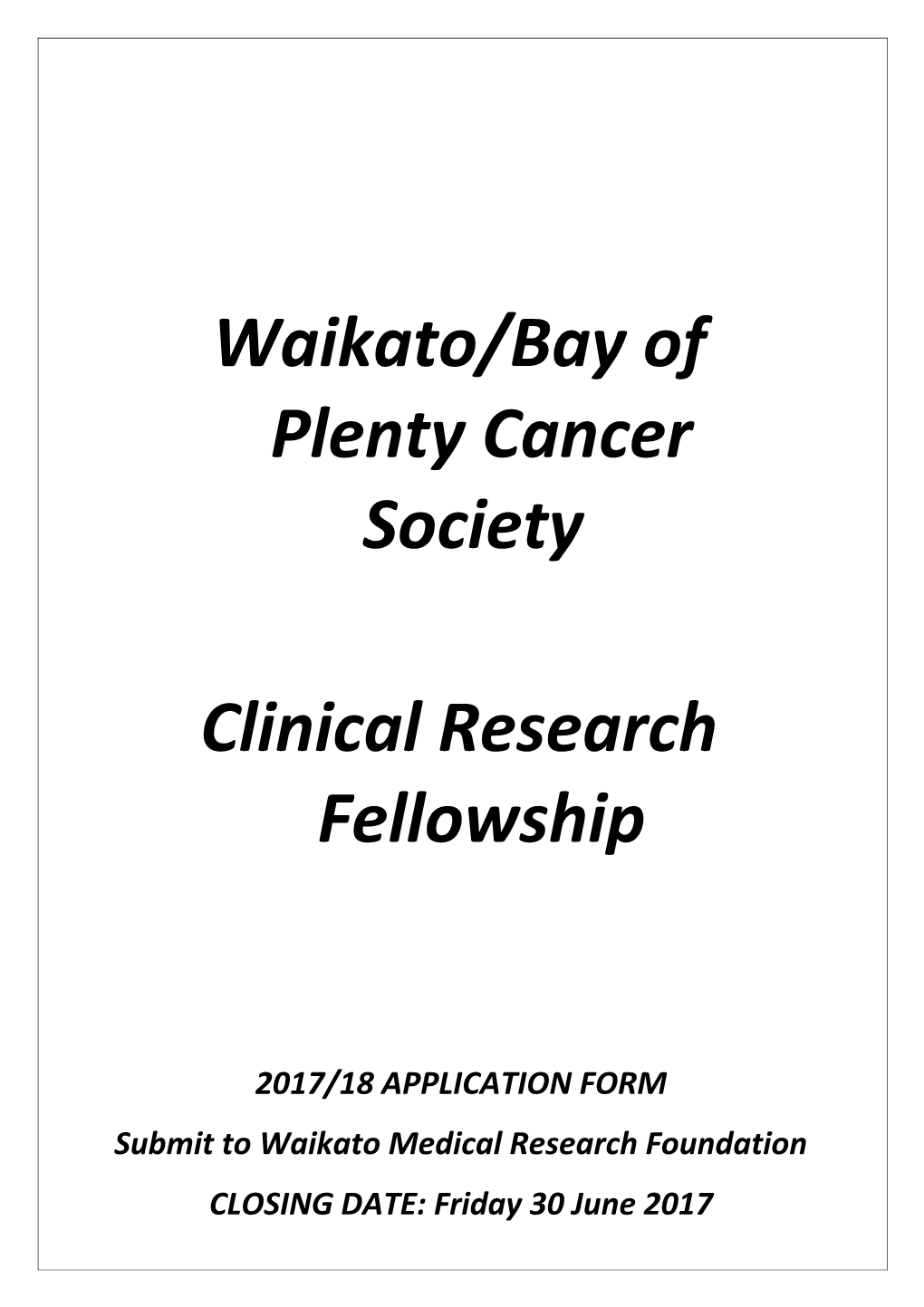 Waikato/Bay of Plenty Cancer Society