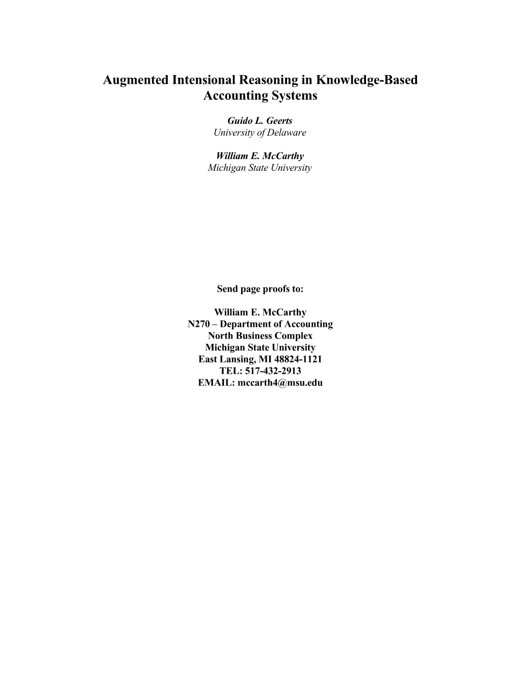 Augmented Intensional Reasoning in Knowledge-Based Accounting Systems