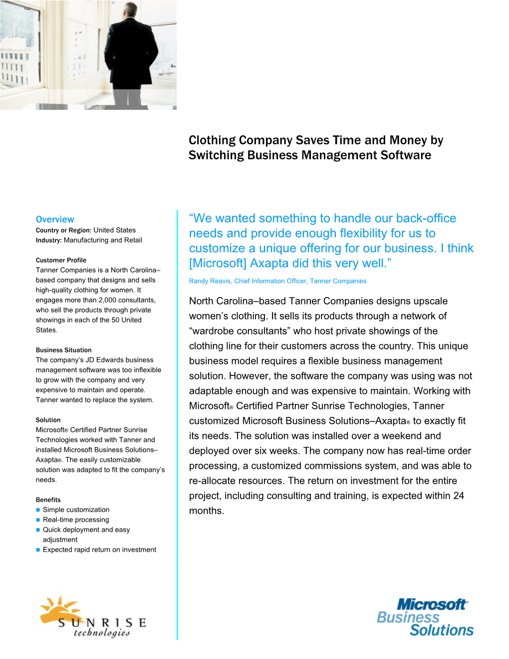 Clothing Company Saves Time and Money by Switching Business Management Software