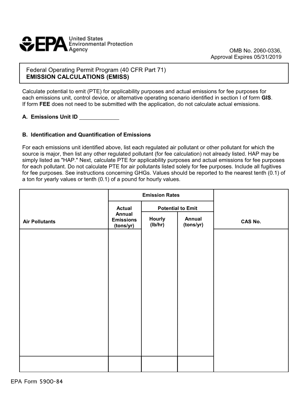 B. Identification and Quantification of Emissions