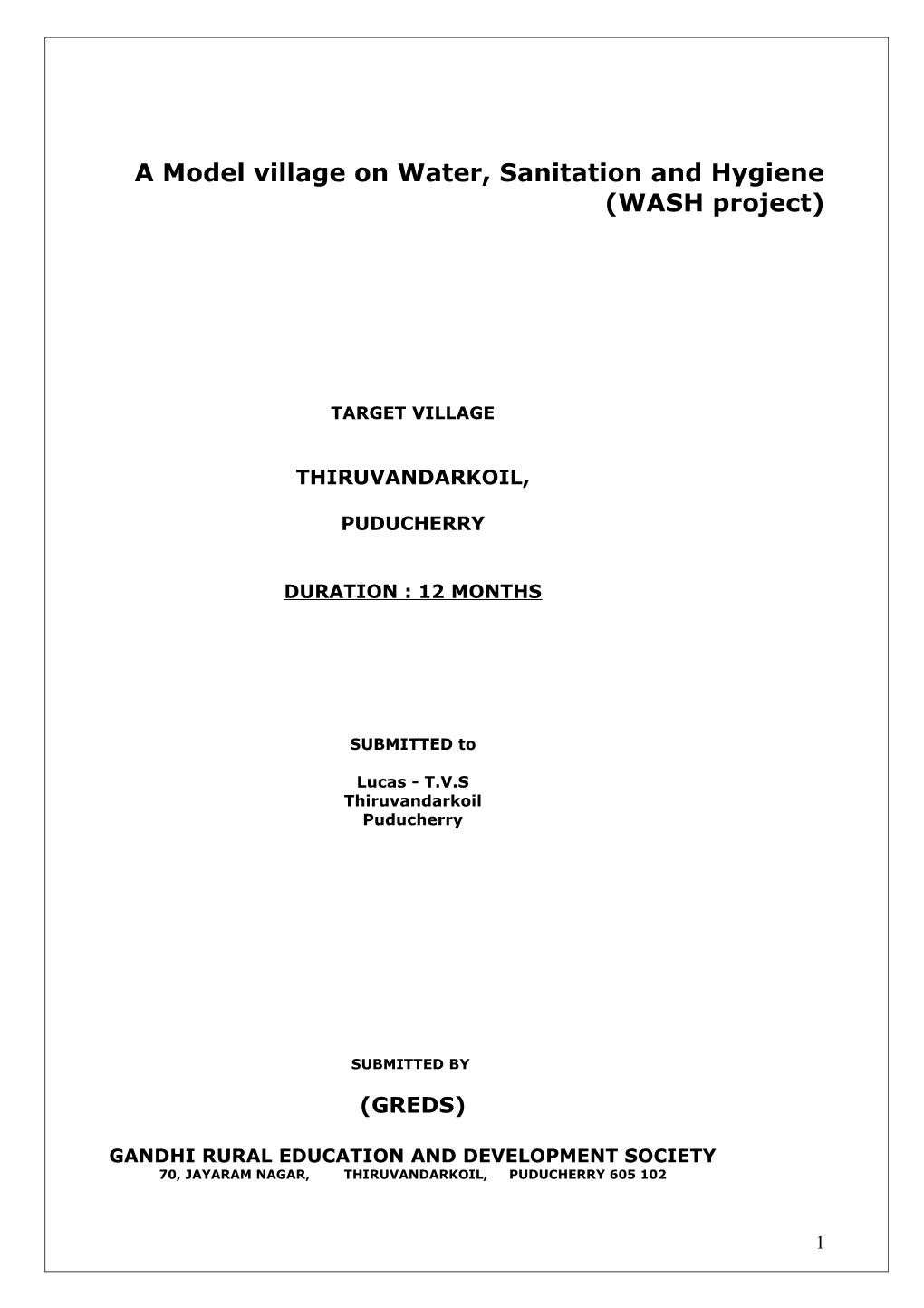 Format for the CSR Proposal