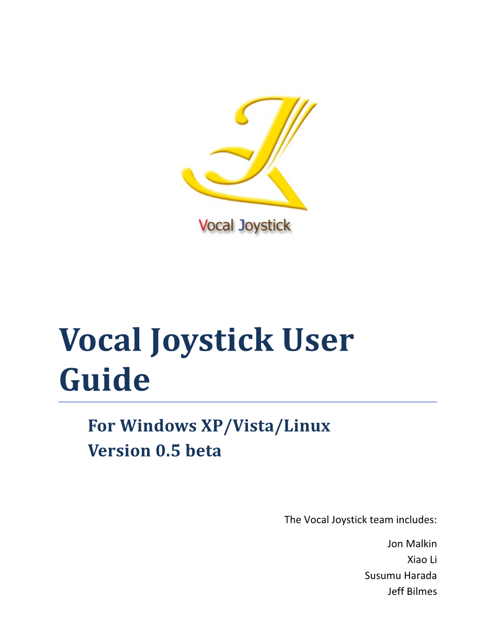 Vocal Joystick User Guide