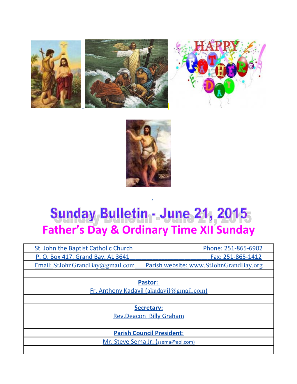 Father S Day & Ordinary Time Xiisunday