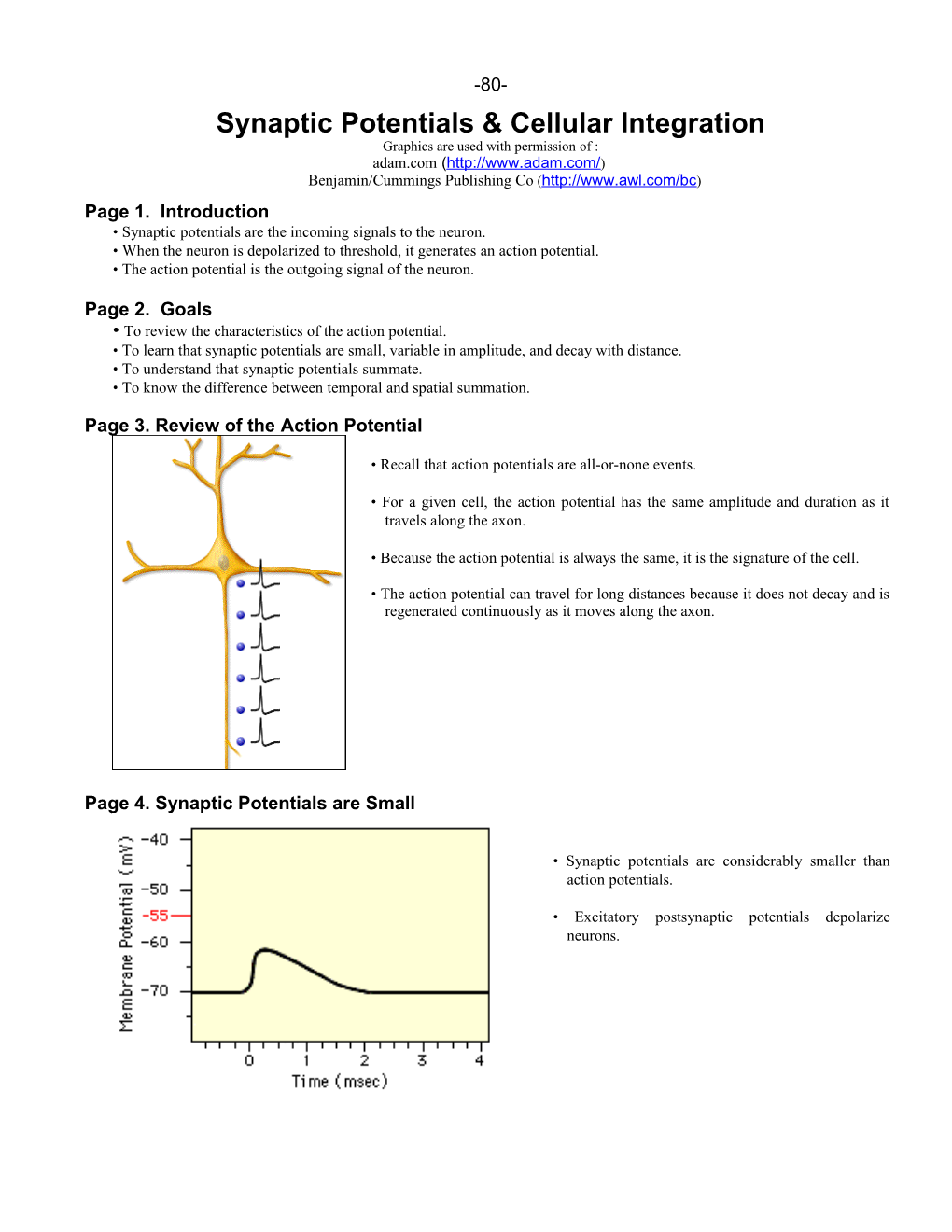 Syaptic Potentials & Cellular I