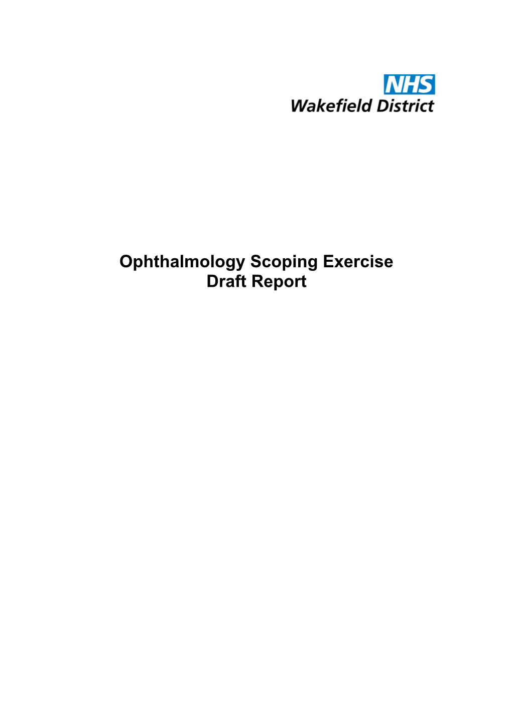 Ophthalmology Scoping Exercise
