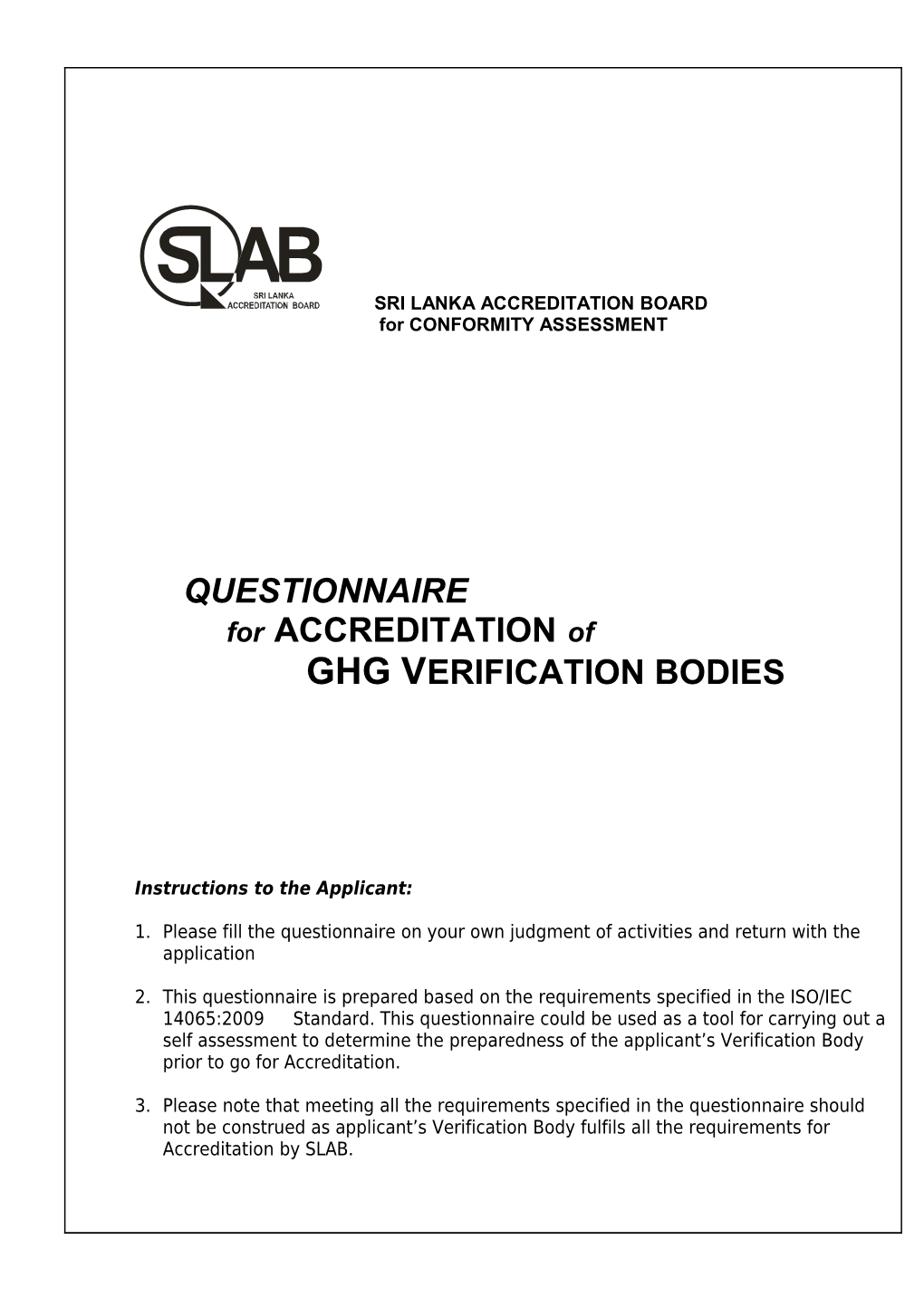 Accreditation Scheme for Greenhouse Gas Verification Bodies