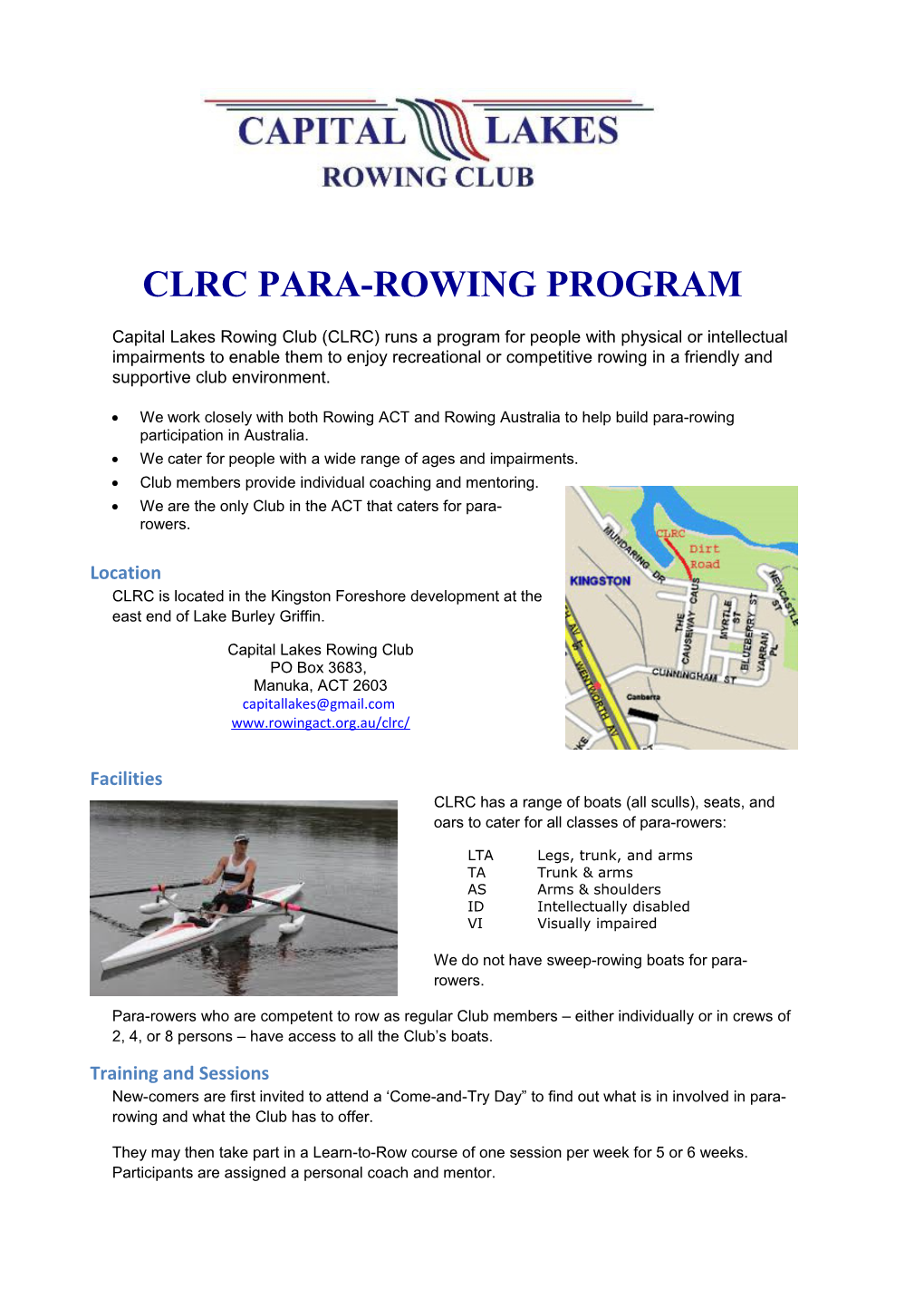 Clrc Para-Rowing Program