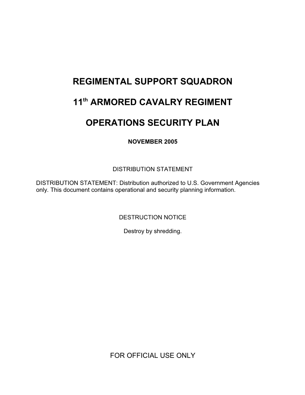 Regimental Support Squadron