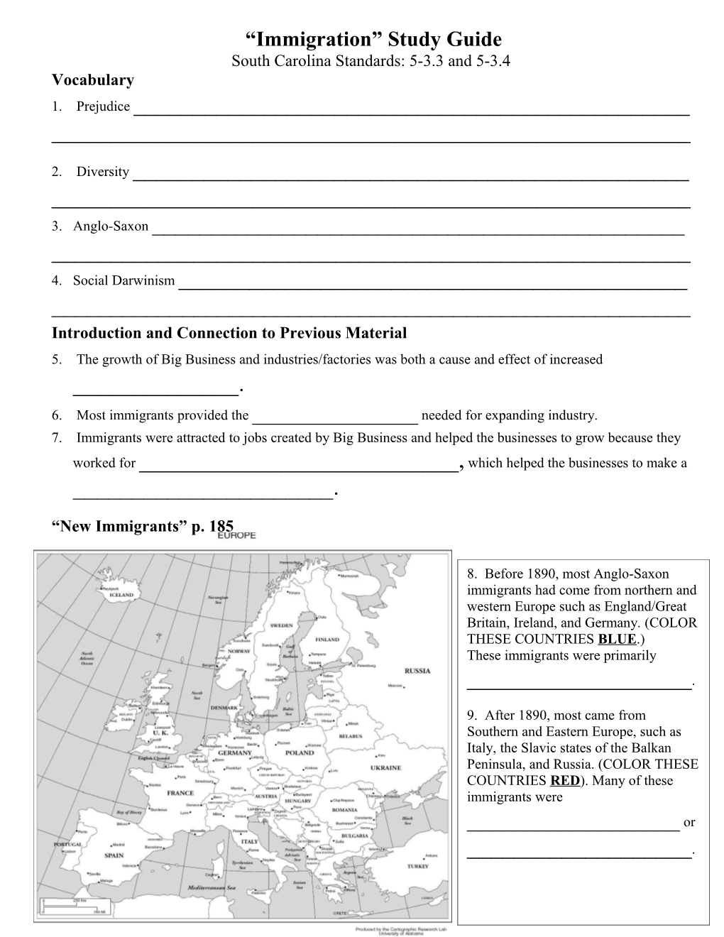 Chapter 4 Lesson 3: New Americans Study Guide