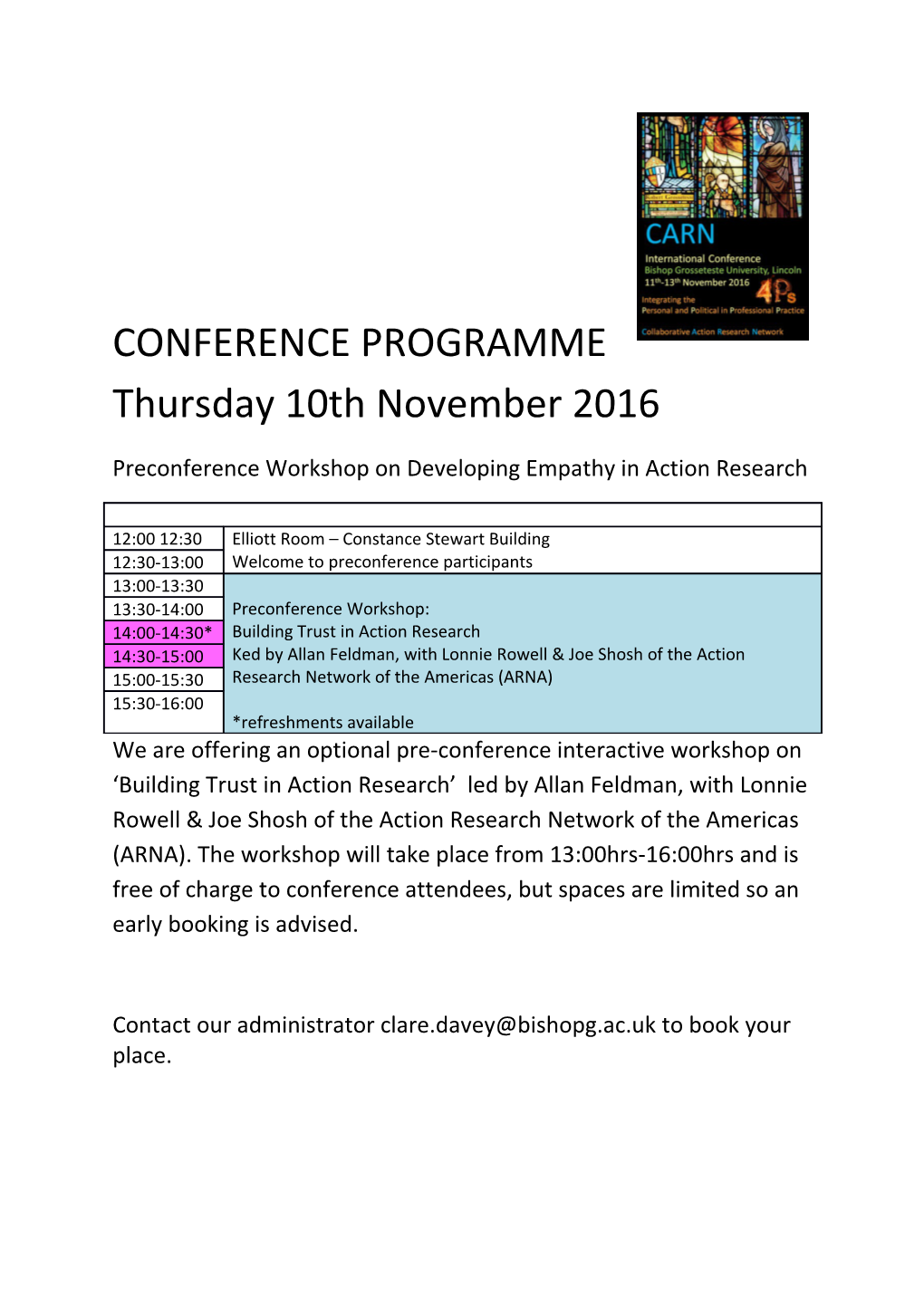 Preconference Workshop on Developing Empathy in Action Research