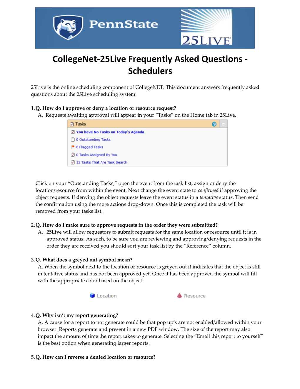 Collegenet-25Live Frequently Asked Questions - Schedulers