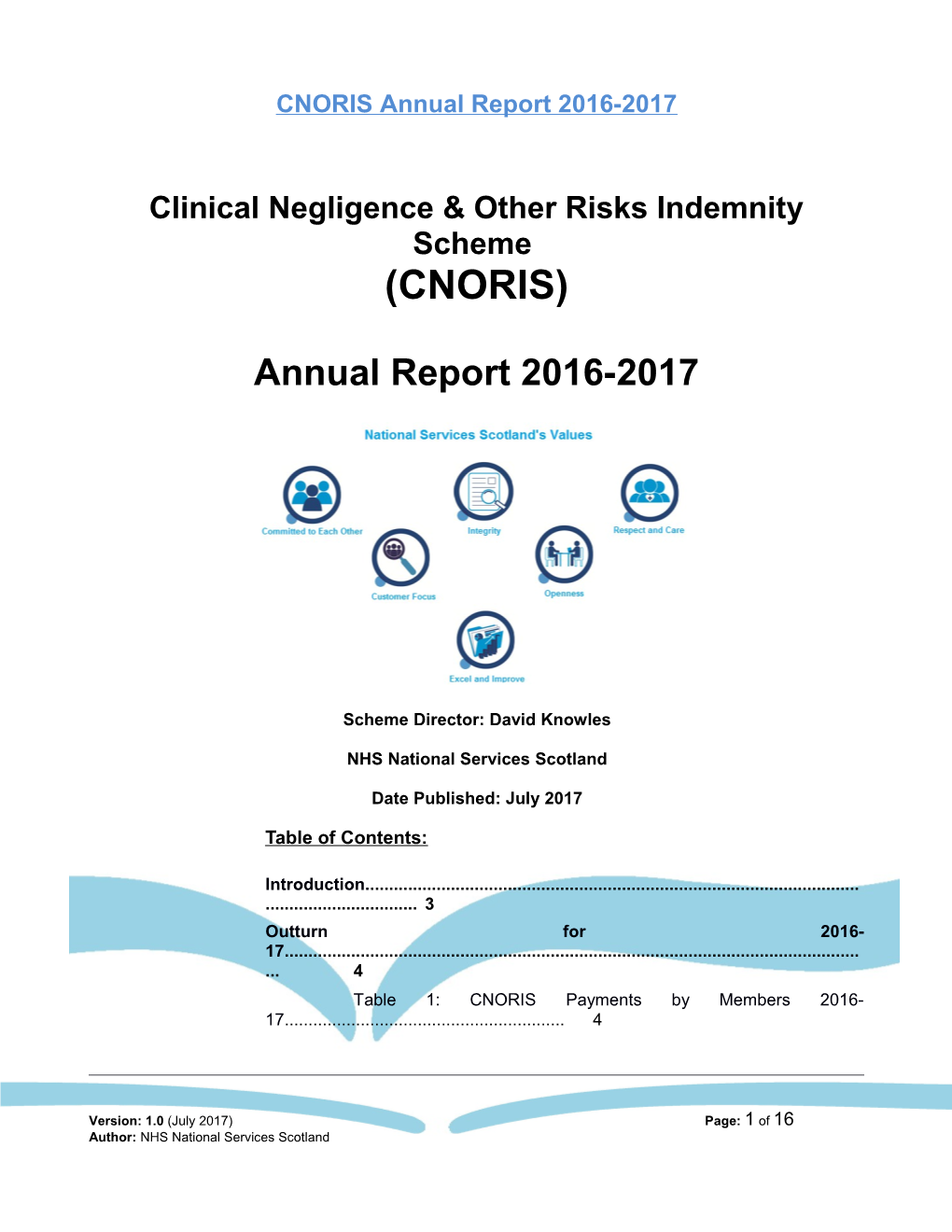 CNORIS Annual Report 2016-2017