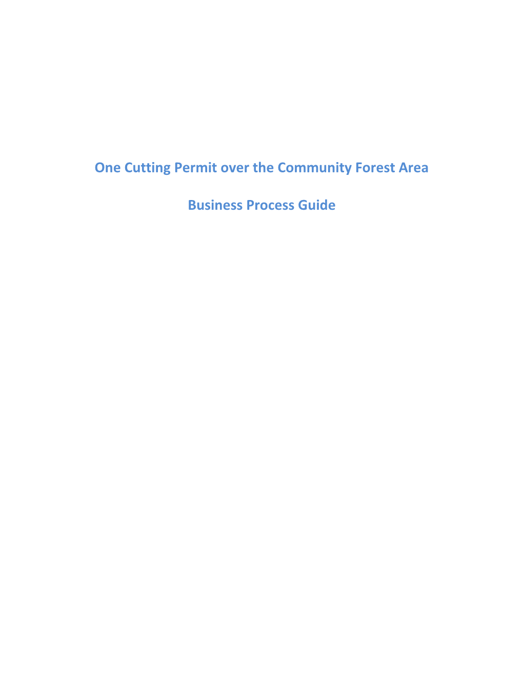 One Cutting Permit Over the Community Forest Area