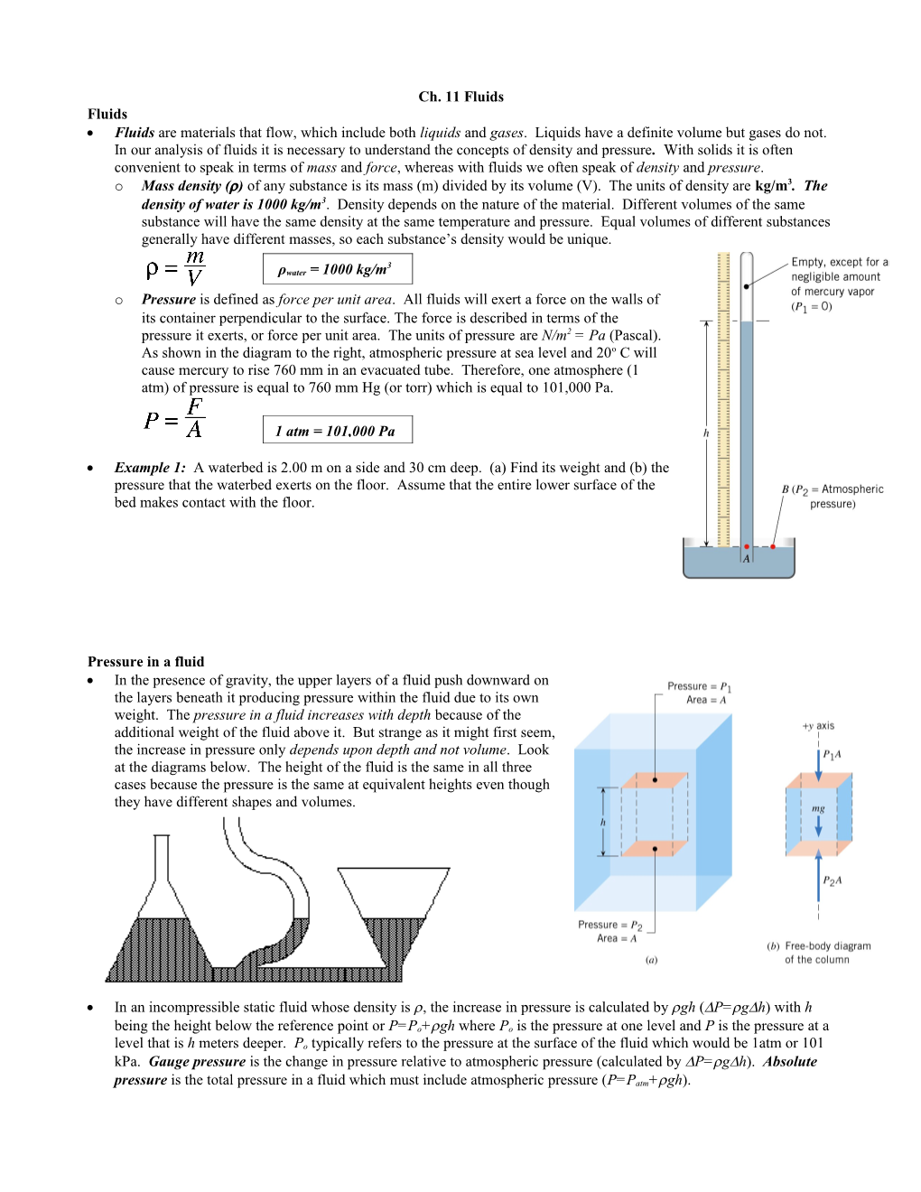 Pressure in a Fluid