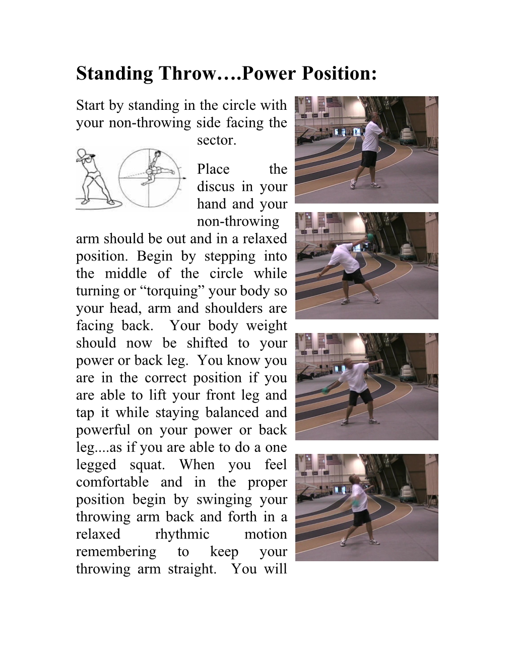Standing Throw .Power Position