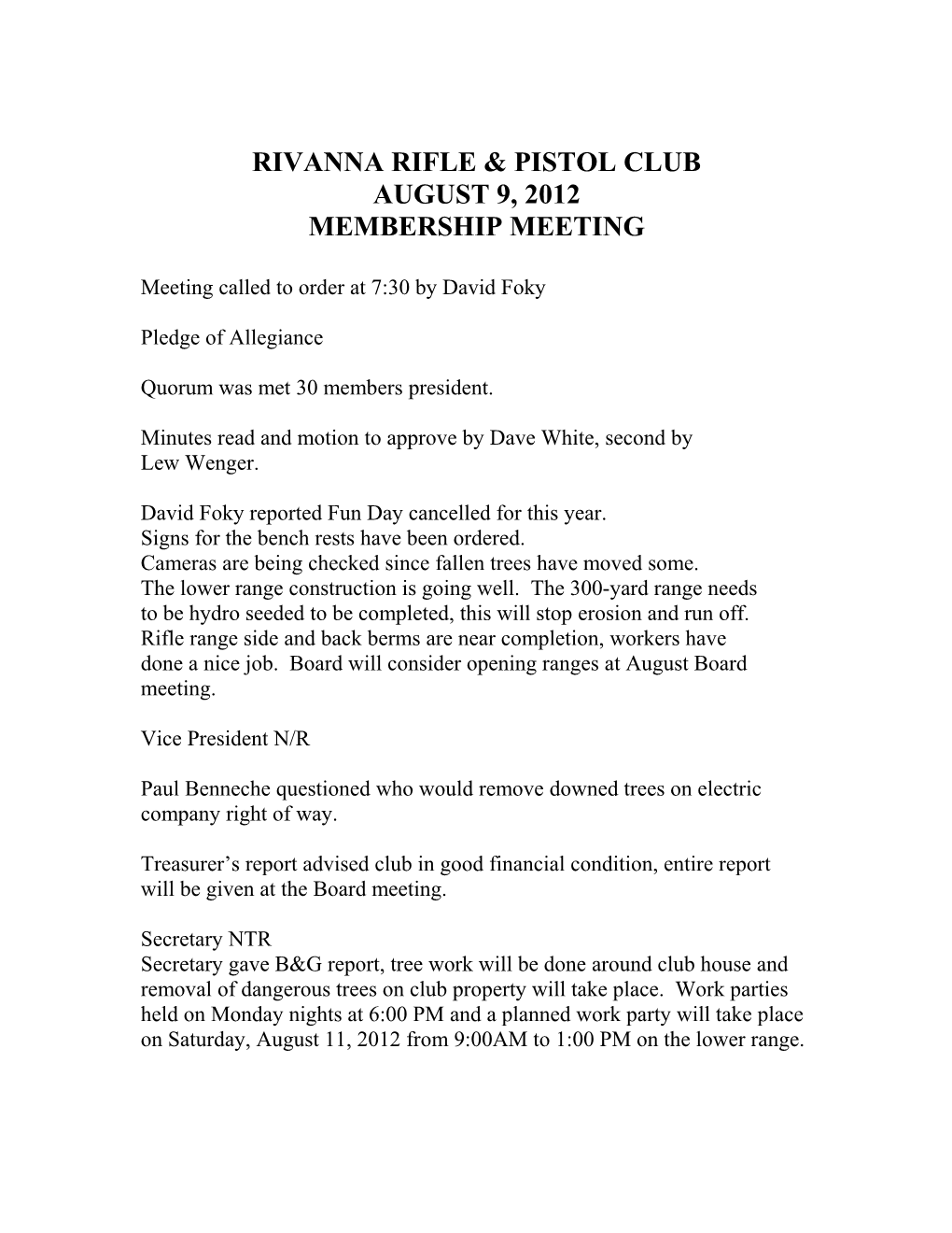 Rivanna Rifle & Pistol Club