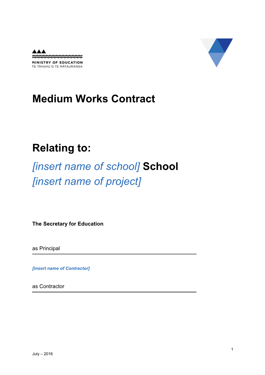 Medium Works Contract Template