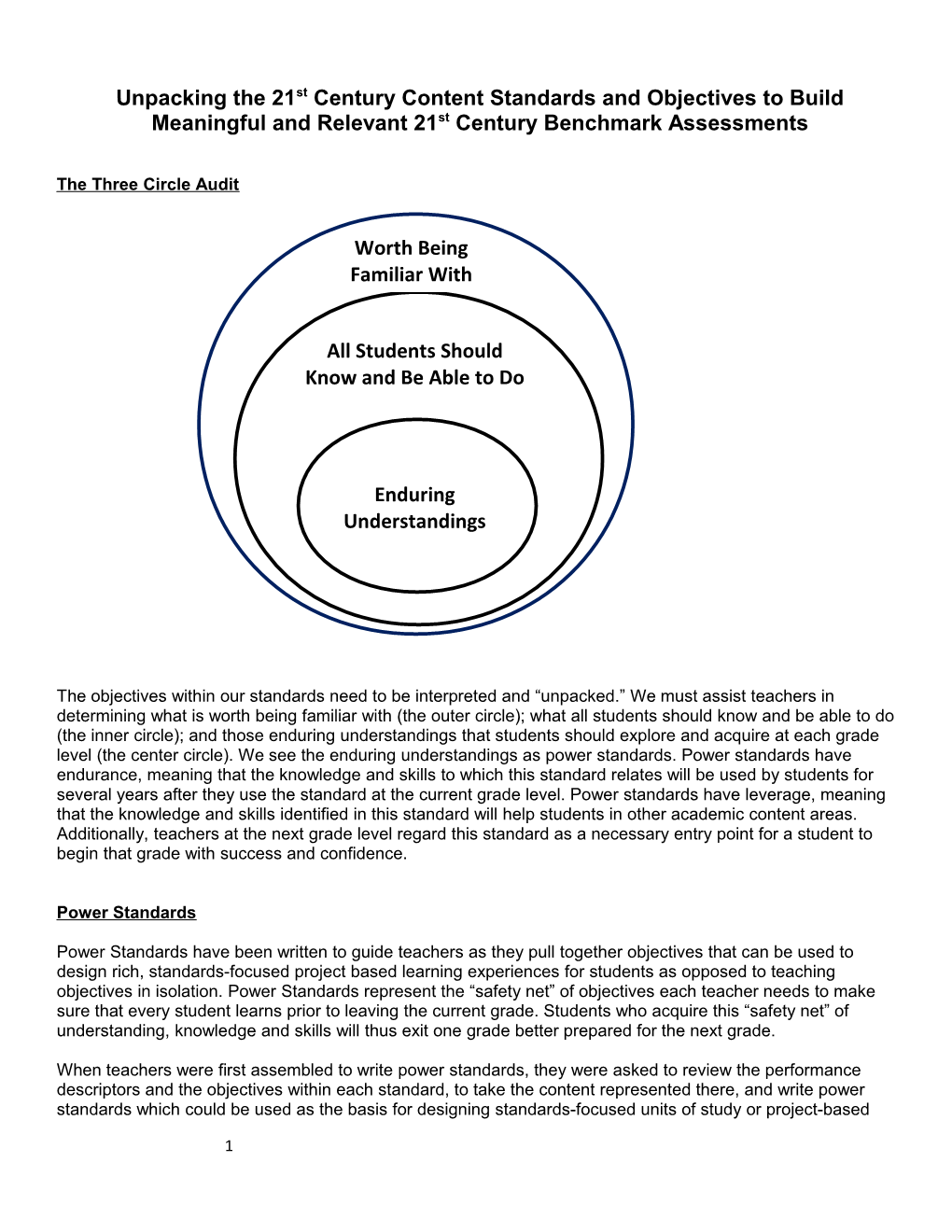 The Three Circle Audit