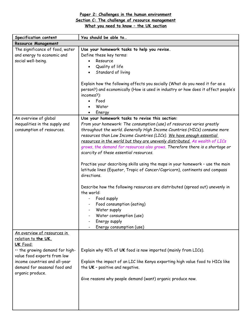 Paper 2: Challenges in the Human Environment