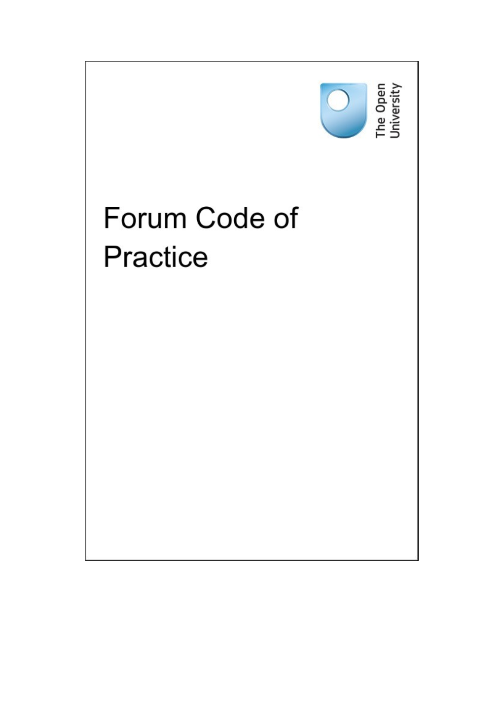 Forum Code of Practice