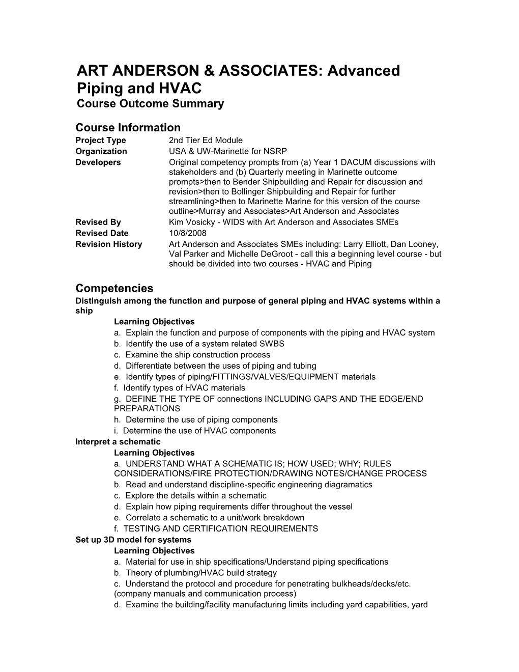 ART ANDERSON & ASSOCIATES: Advanced Piping and HVAC