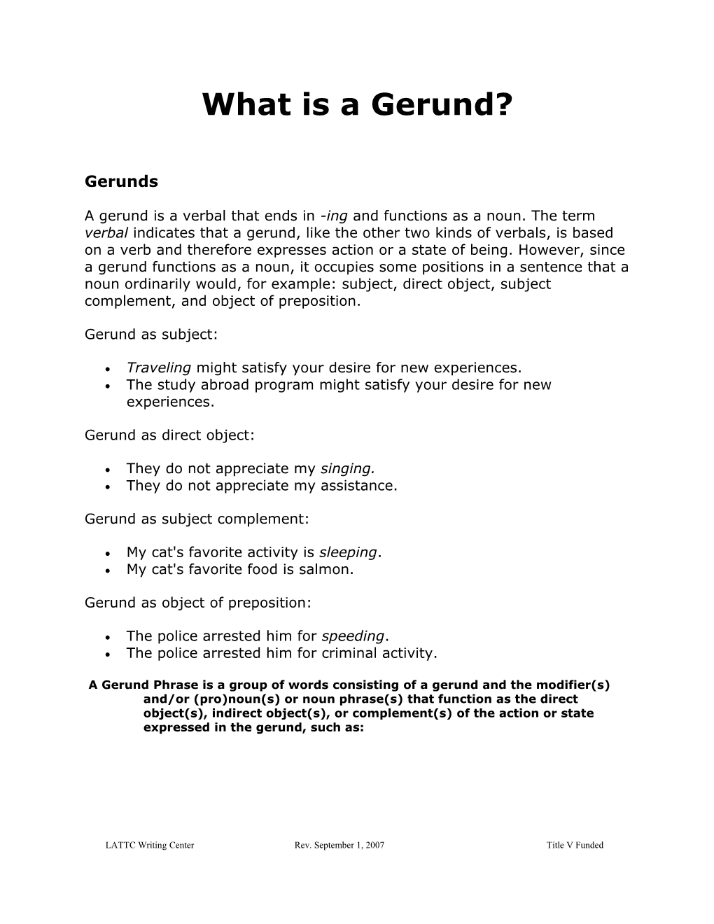What Is a Gerund