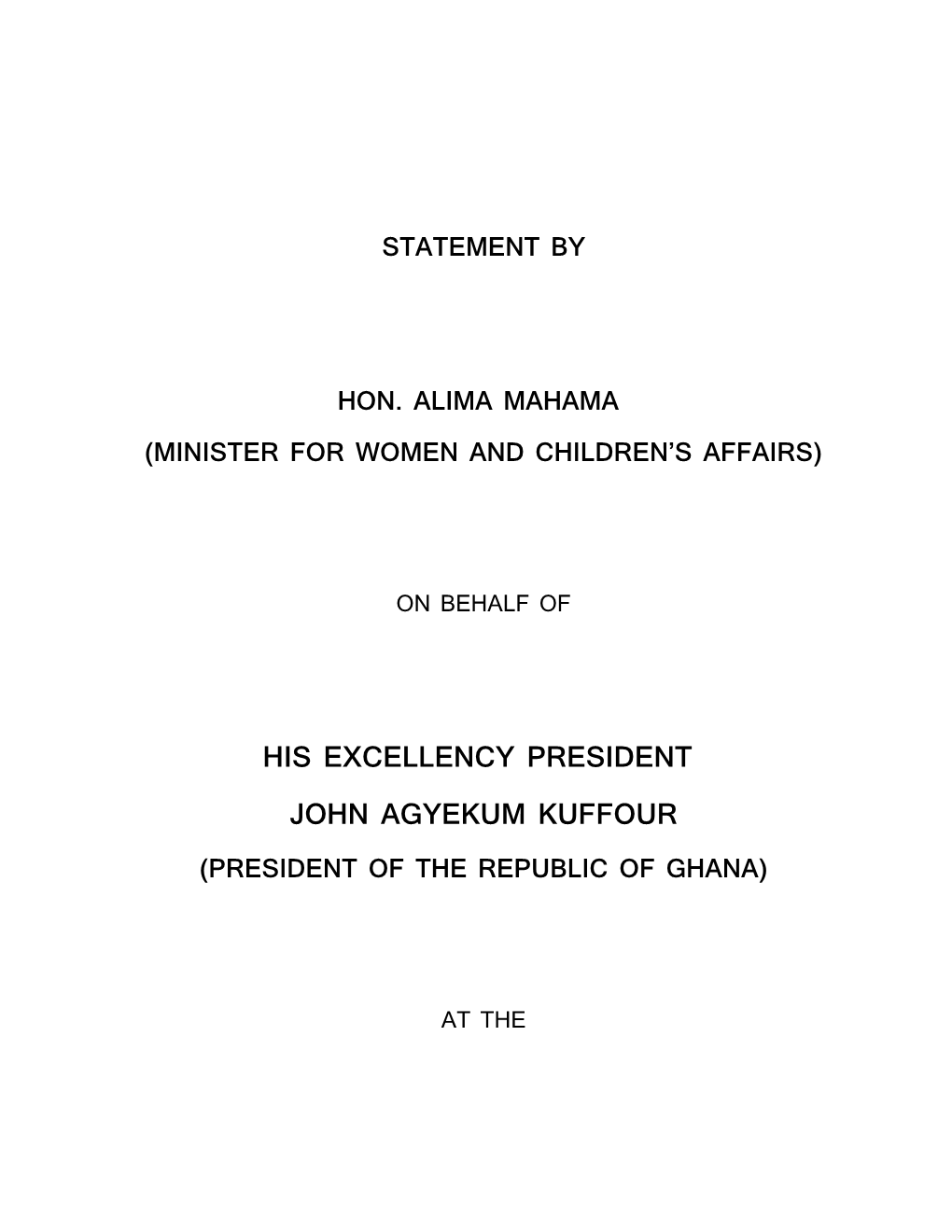 Minister for Women and Children S Affairs
