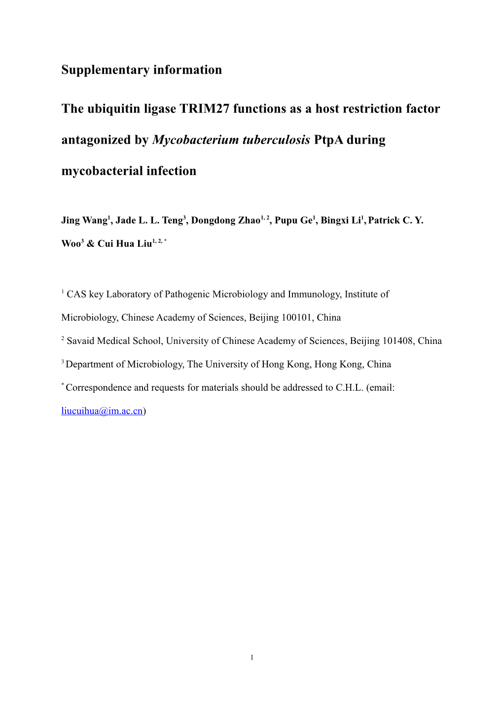 The Ubiquitin Ligase TRIM27 Functions As a Potential Host Restriction Factor Against M