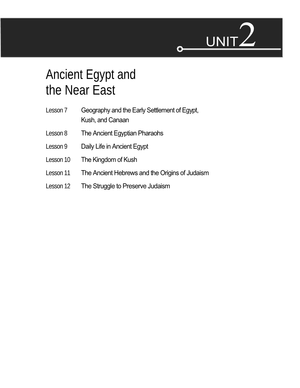 Lesson 7Geography and the Early Settlement of Egypt